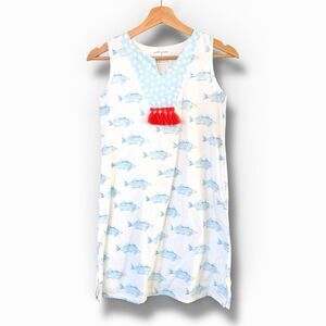 Petit Peony Girl 12 Y Dress Shift Sleeveless Fish Summer Beach Vacation Cotton